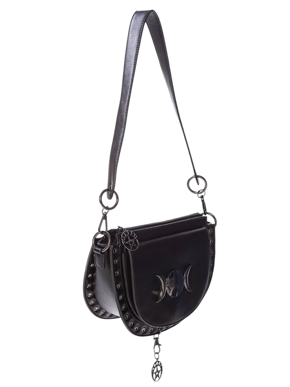 NWT Banned Alternative Vidiona Triple Moon Shoulder Crossbody PU Leather Bag - Picture 5 of 16